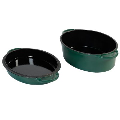 Alternative view of Zöld ovális öntöttvas lábas